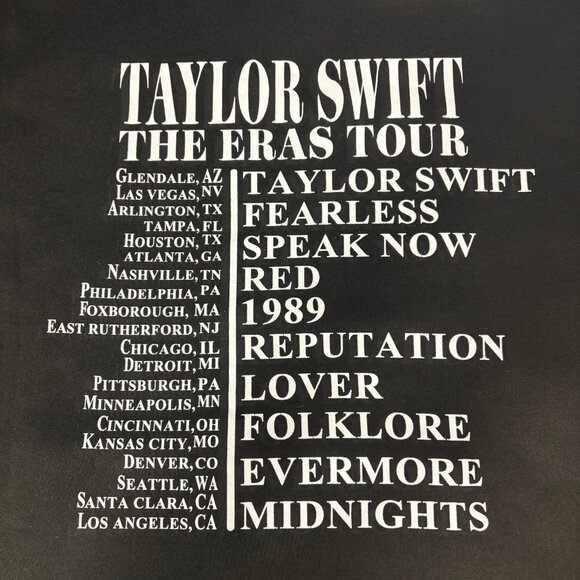 Taylor Swift The Eras Tour Hoodie Black Women’s Medium Graphic Concert Merch - Picture 5 of 8
